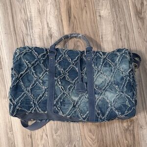 Blue Denim Quilted Duffle Bag